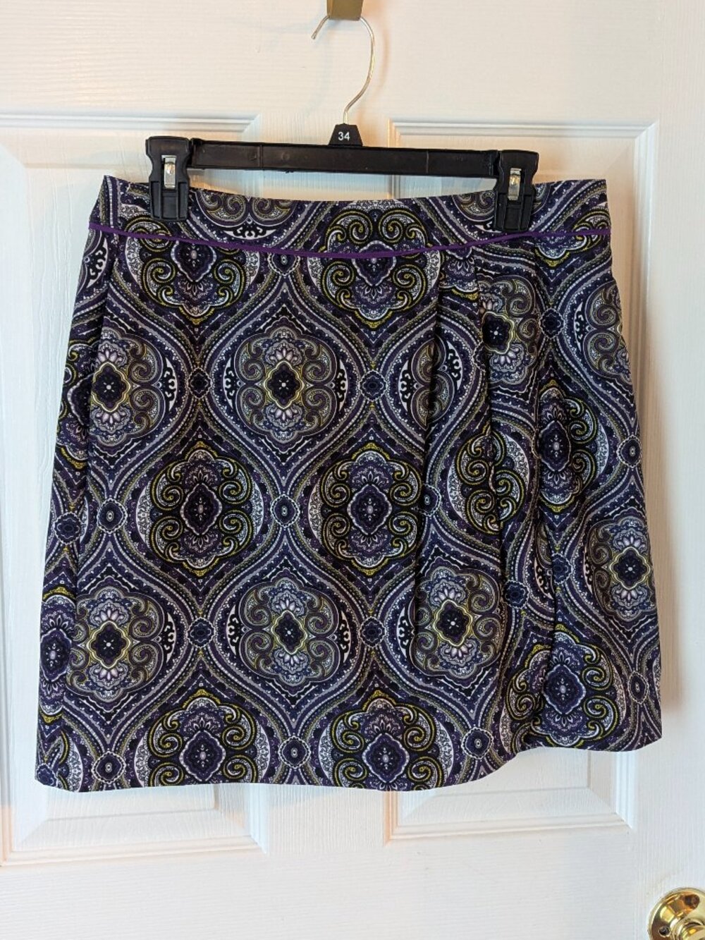 EP pro athletic skort in purple black white and gold design - 6